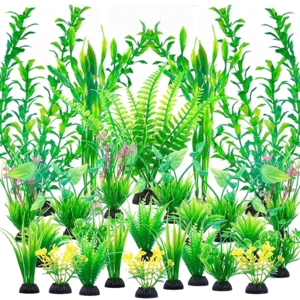 Assorted Artificial Aquarium Plants - 22 Pieces